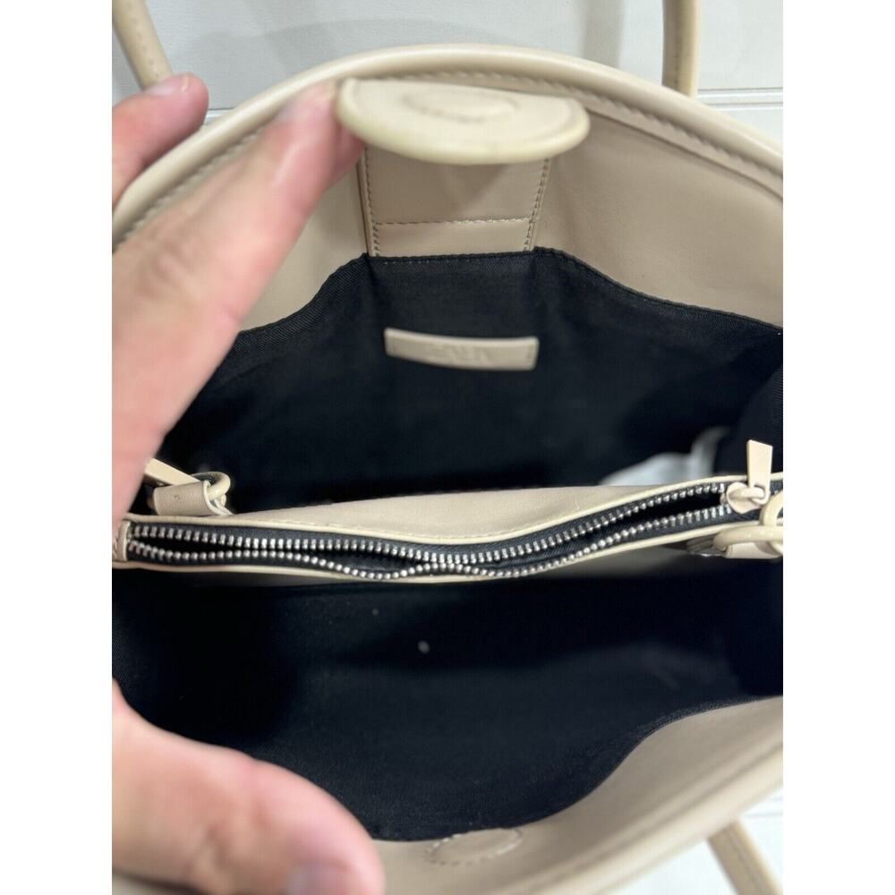 Zara Womens Mini Satchel Purse Ivory Cream Faux Leather - Picture 3 of 7